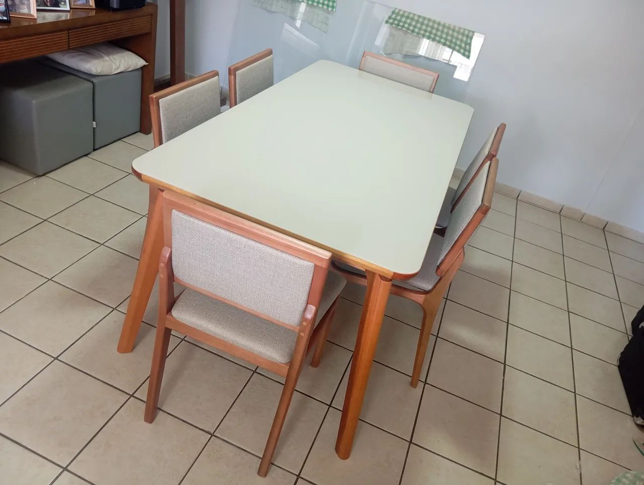 Mesa de Jantar em Madeira com Tampo de Vidro New star - Foto 4
