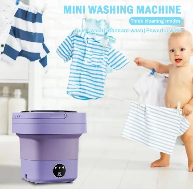 Mini Maquina De Lavar Roupas Portatil Dobrável 6,5 Litros