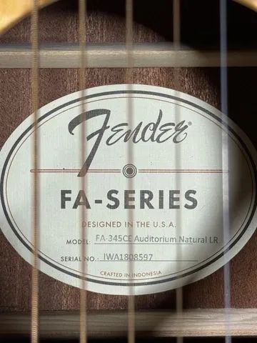 Violão Eletroacústico Aço Cutaway Fender FA-345CE Auditorium 3-tone Natural - + Case - Foto 3
