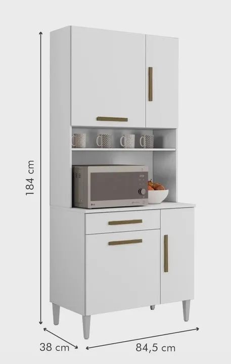 Armário De Cozinha. Armário Kit 4 Portas. Produto Novo Direto De Fábrica. Entregamos. - Foto 4