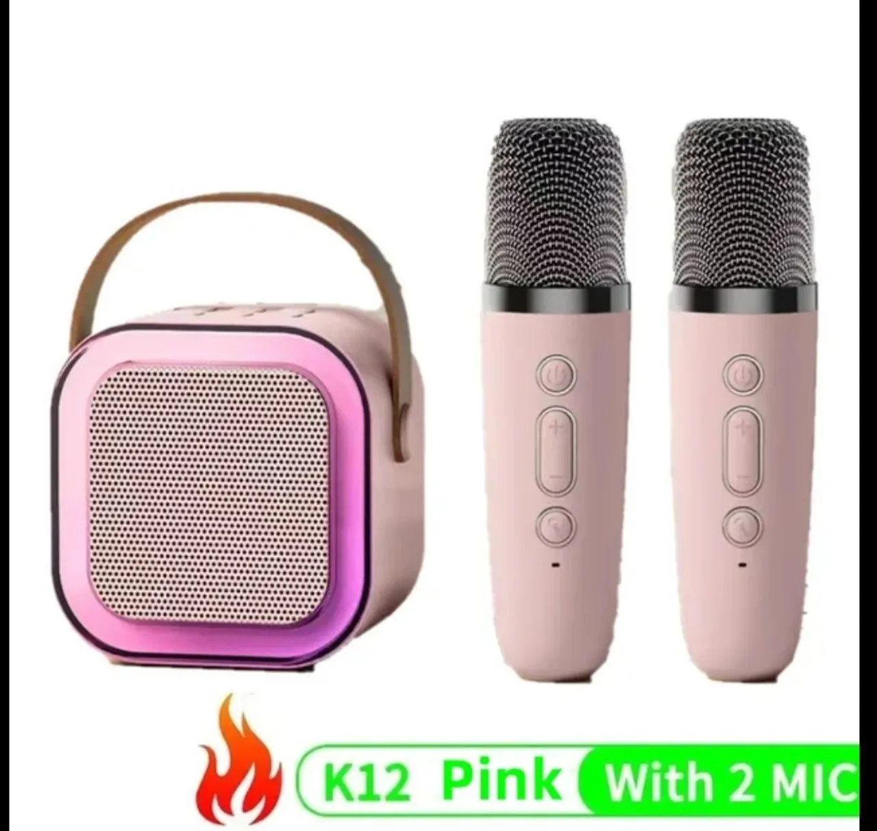 Karaoke portátil com 2 microfones