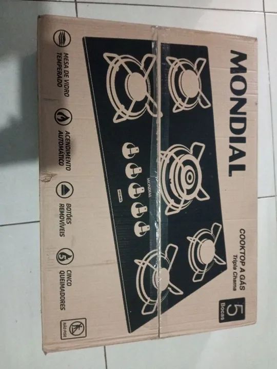 Cooktop a Gás 5 Bocas Mondial Tripla Chama - Foto 3