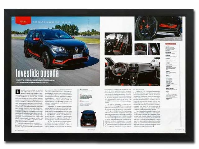 Renault Sandero RS 2.0 - Quadro decorativo com propaganda ou matéria original de revista - Foto 2