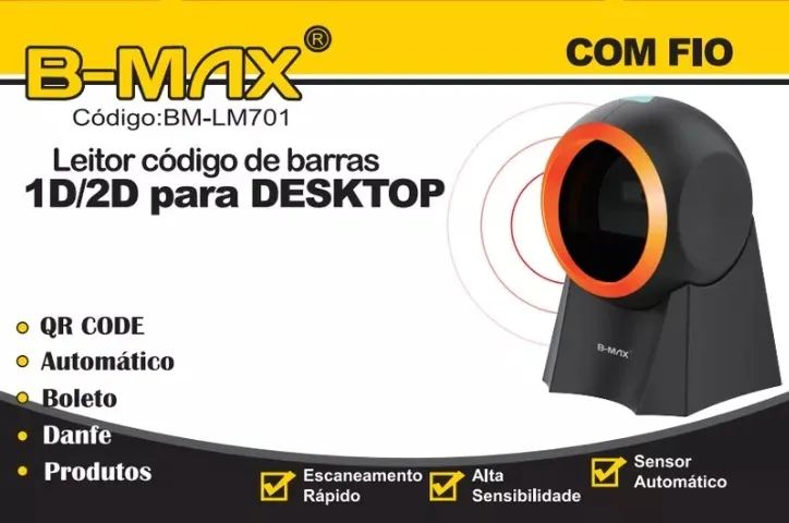 Leitor De Código De Barras 1d/2d Para Desktop Bm-lm701 - Loja Natan Abreu  - Foto 3