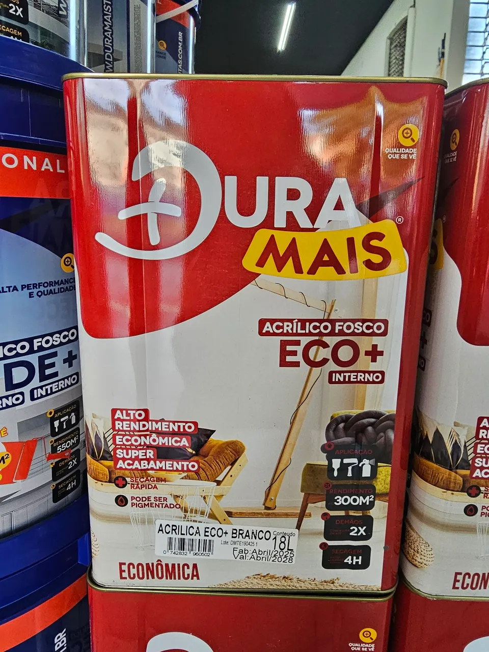 Tinta Acrílica Fosca Eco+ Interno Dura Mais 18L