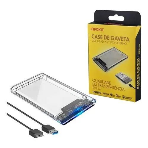 Case transparente 3.0 pra HD de notebook  - Foto 2