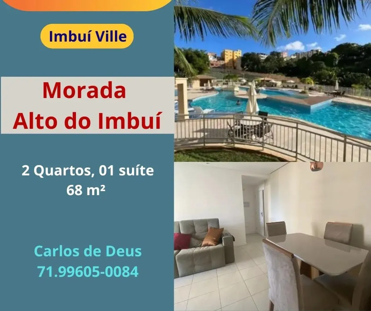 Apartamento no Morada Alto do Imbuí, 2 Quartos, 01 suíte, 68 m², 01 vaga, no Imbuí Ville