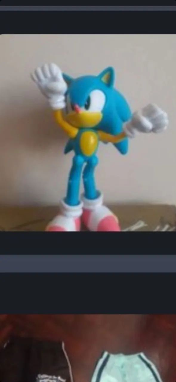 Boneca articulado do sonic 