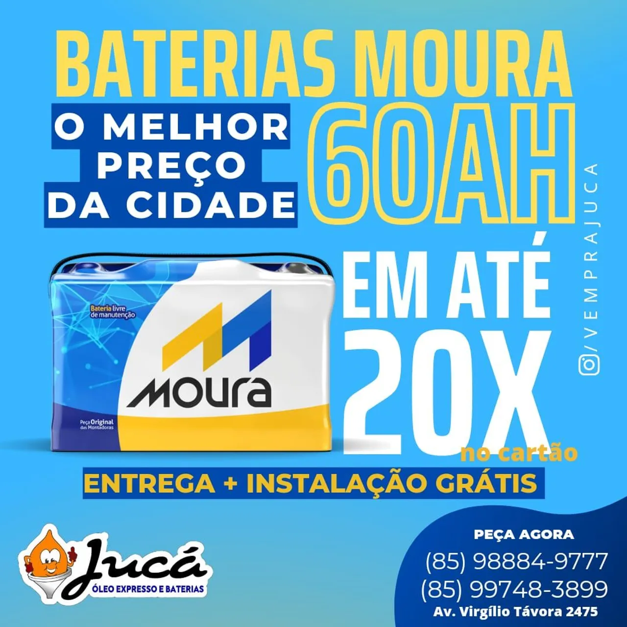 Moura 60ah até 20x pro celta