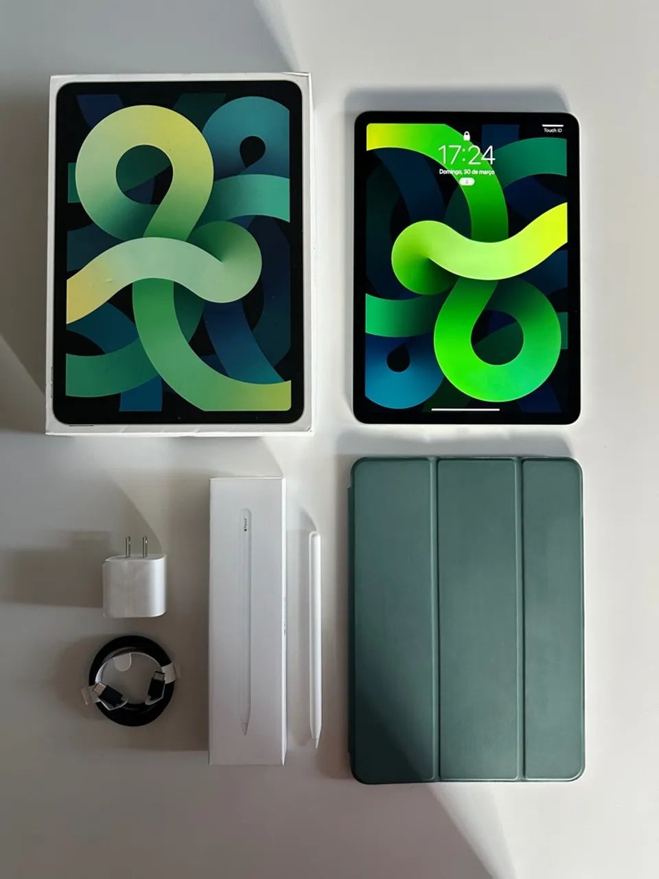 送料無料 ギフト Pencil Apple + Verde 64GB Geração 4ª Air iPad 2 + Capa + iPad本体