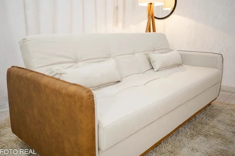 Sofá Cama Ipanema Baú Linho Larg. 2.05m- Entrega Rápida - Foto 2