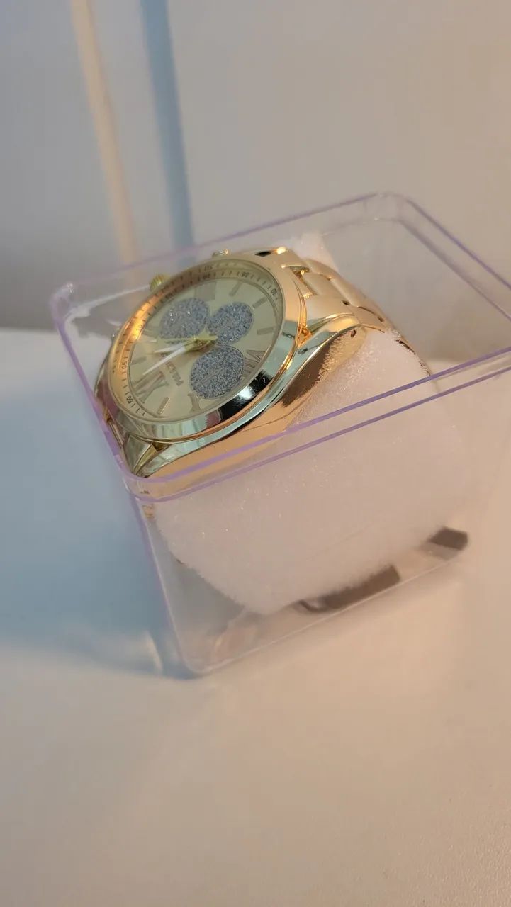 Relógio feminino dourado - Foto 2