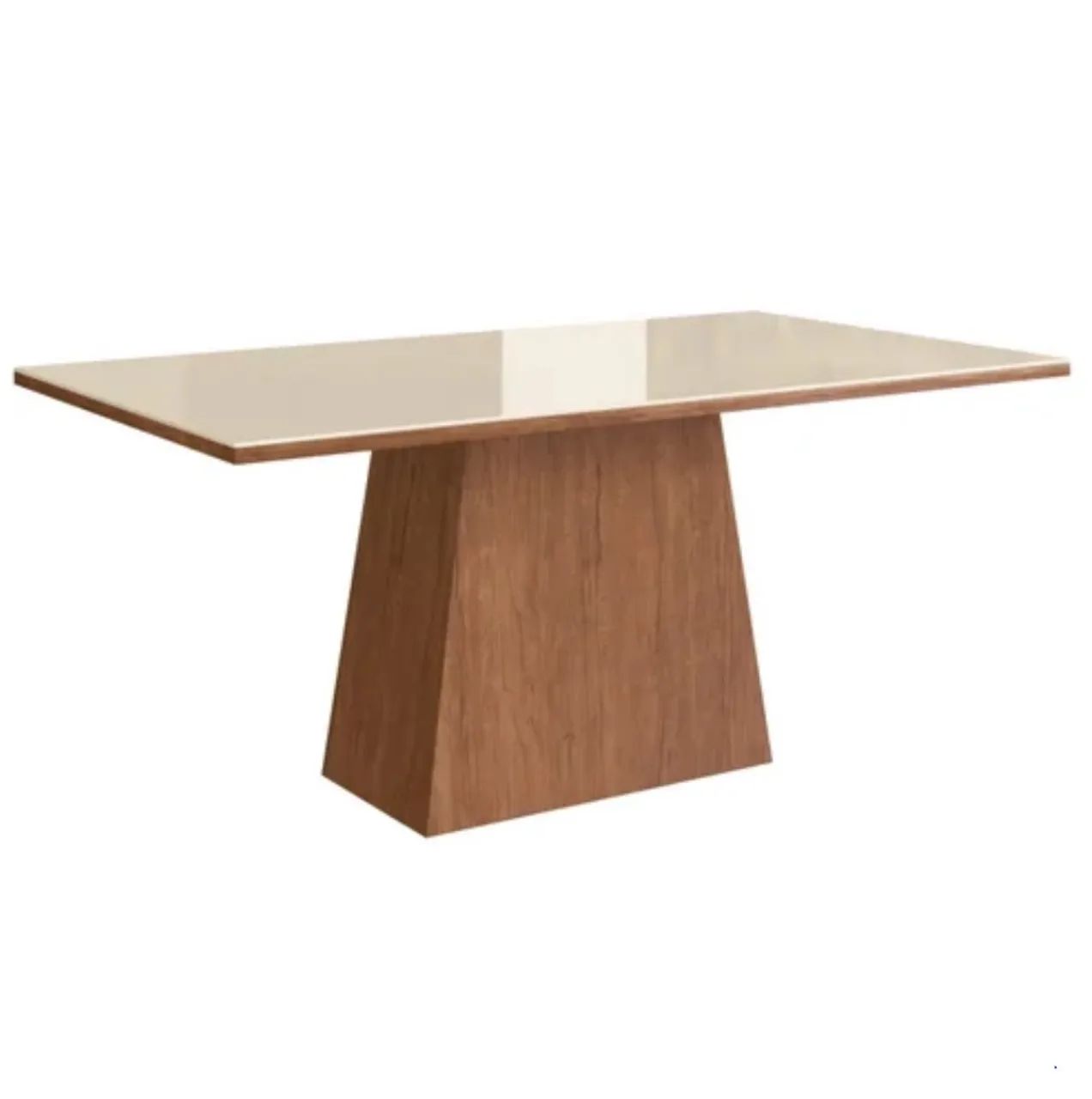 mesa para sala de jantar 160x90 com vidro lapidado