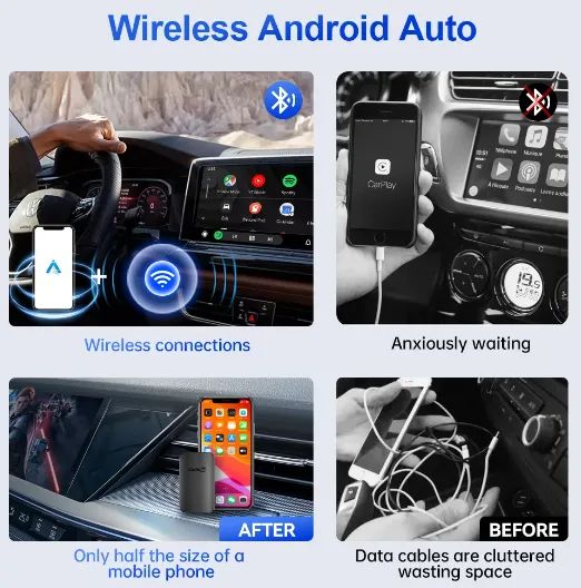 Carlinkit Adaptador automático Android sem fio, Android Auto Wireless Dongle - Foto 3