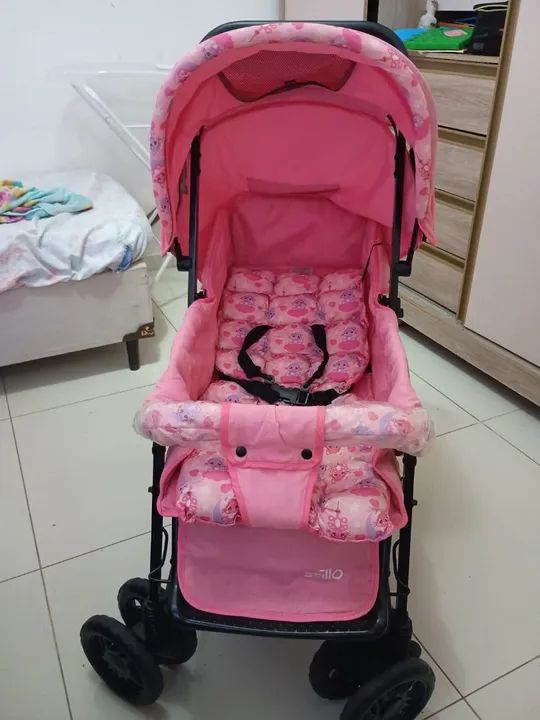 Carrinho de Bebê Rosa - Foto 3