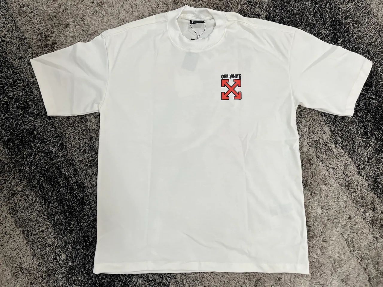 Camiseta Off-White Oversized Malha Suedine Branca - Foto 2