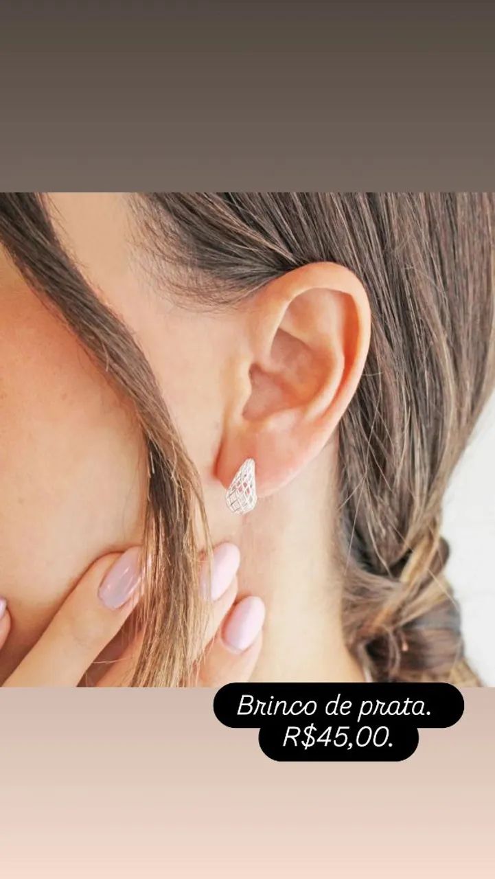 Brinco de prata 3D