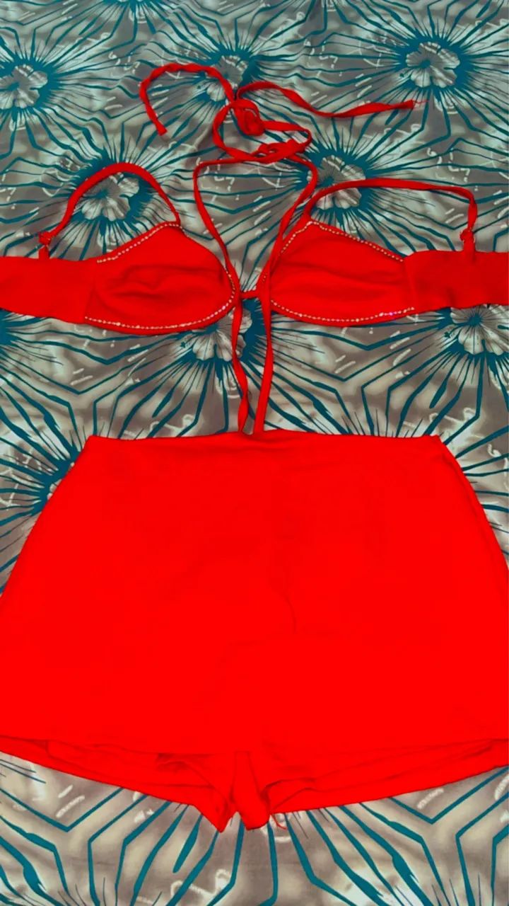 Conjunto Croped + short saia 