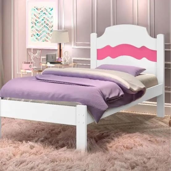 Cama de Solteiro íris branco / rosa - ENTREGA HOJE !!! 