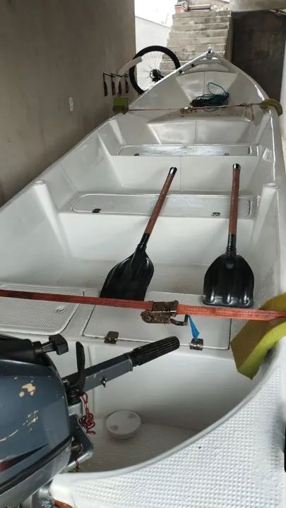 Barco 2024 de fibra com cobertura + Motor Yamaha 15 HP + Carretinha emplacada - Foto 4