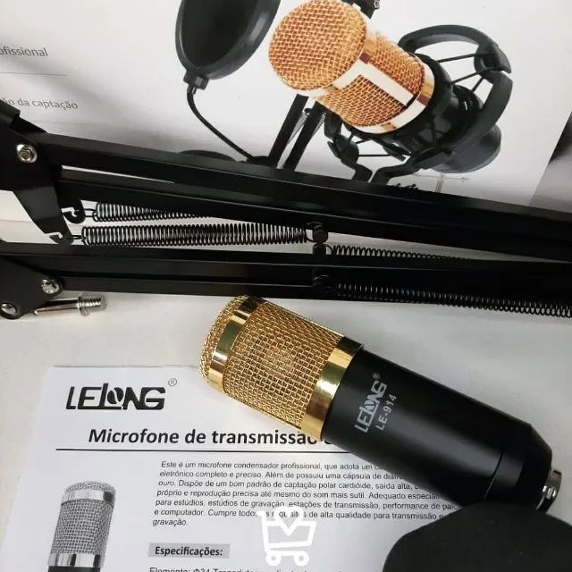 Microfone Condensador com Braço, Pop Filter e Suporte - Ideal para Streamers e Podcasters - Foto 2