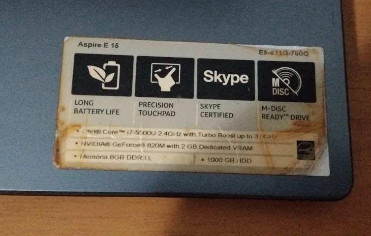 Notebook Acer Aspire E5 571g 760q Intel Core I7 Usado sem funcionamento - Foto 2