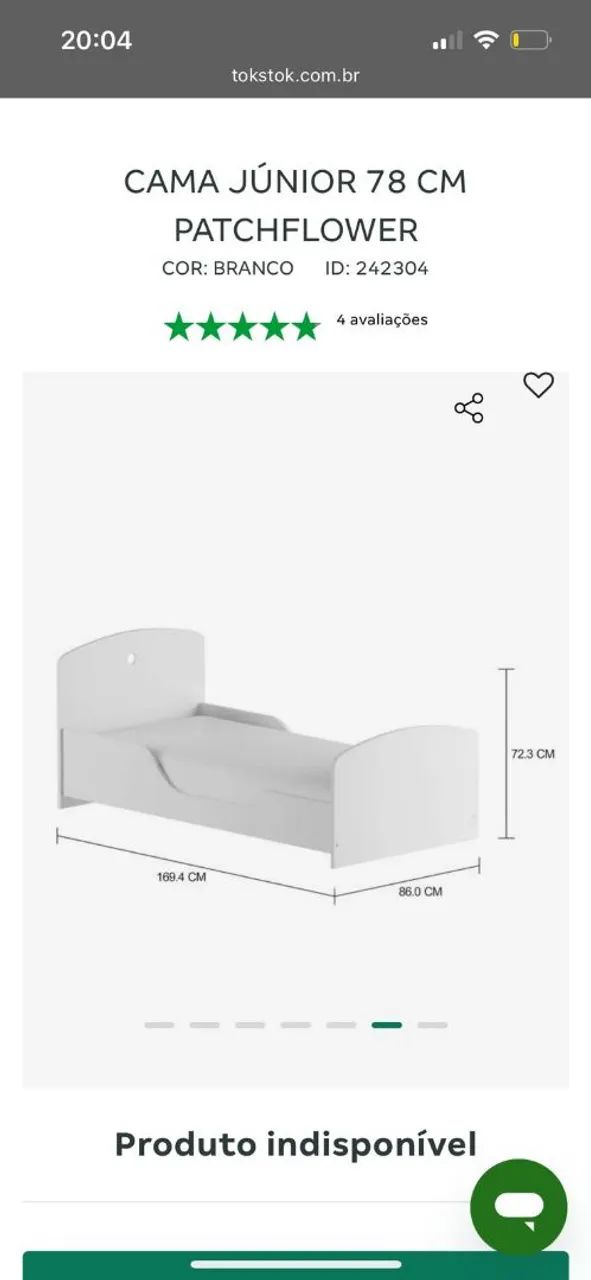 Cama Junior tokstok com colchão  - Foto 4