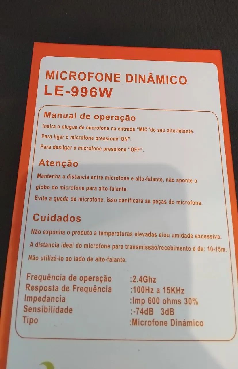 Microfone sem fio Lelong LE-996W  - Foto 2