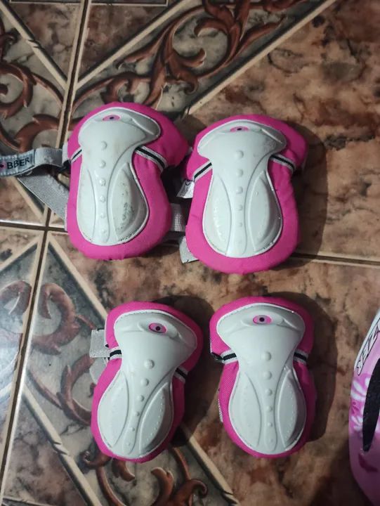 Kit de proteção para patins infantil - rosa - Foto 3