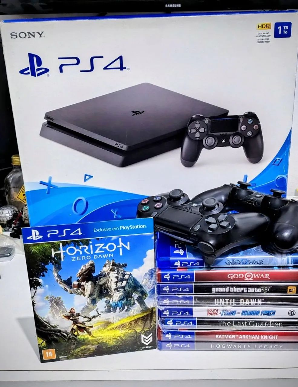PS4 Slim 1TB - 2 controles* + 9 jogos - SONY Playstation 4PS4