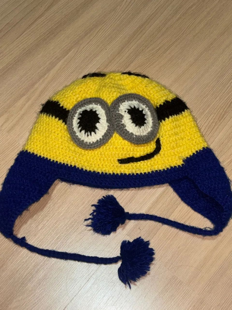 Touca de crochê infantil do minions