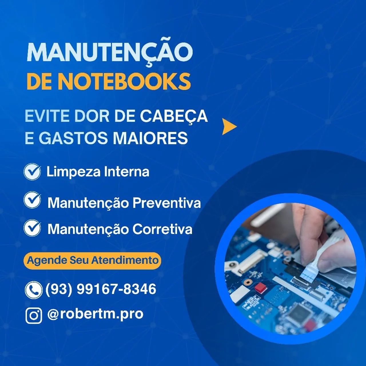 Limpeza e manutenção em computador e notebooks