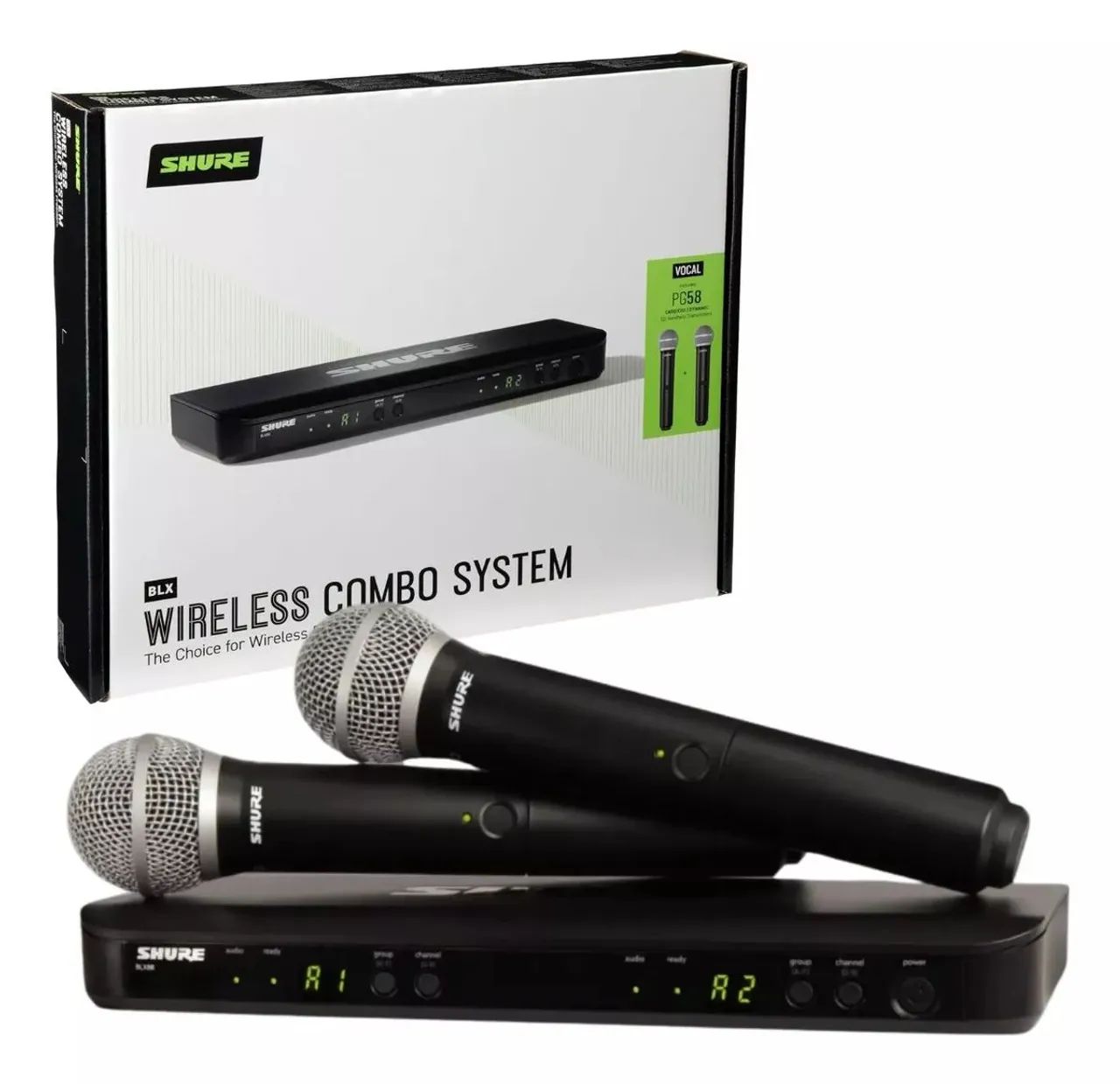 Microfone Sem Fio Duplo Shure BLX288br/pg58 M15