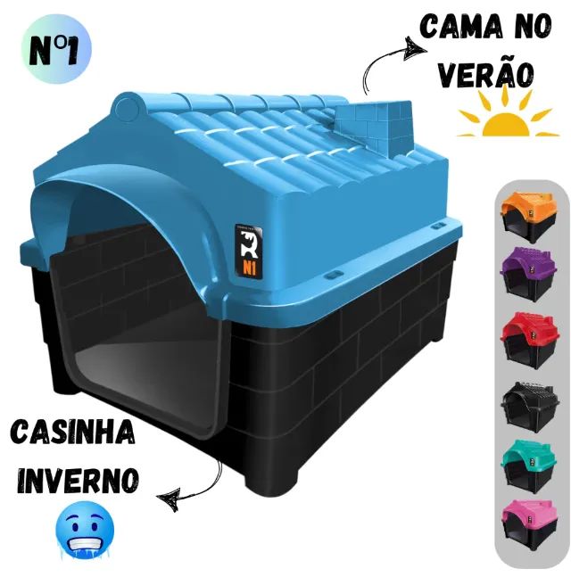 Confira Casinha Casa Cama Cachorro Filhote Gato Pequeno N1 Casa Pet Com Proteção Raios UV  - Foto 2