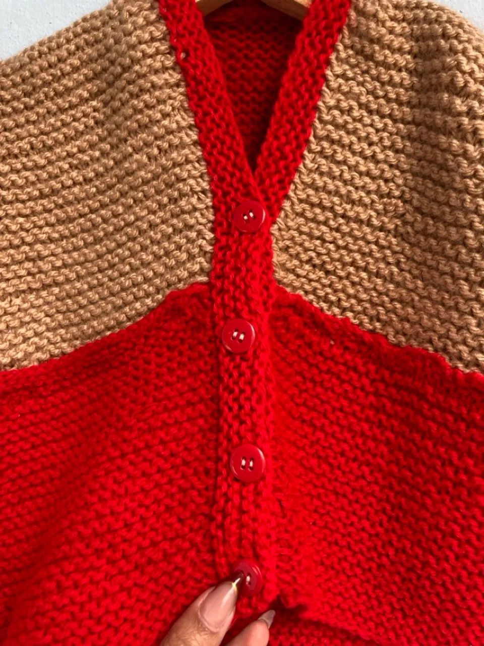 Casaco de lã Infantil Vermelho, Tam 4 - Foto 2