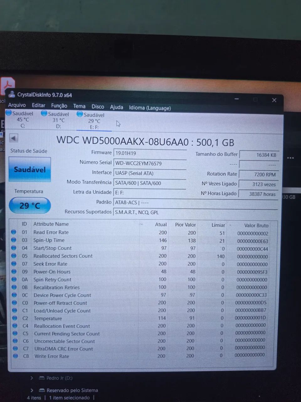 HD 500GB - 100% | Valor un 75,00 Reais. - Foto 3