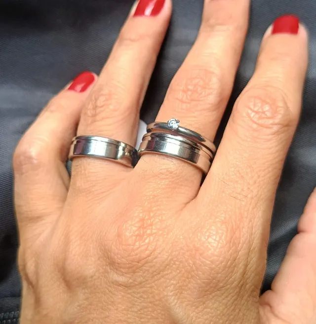 Par de aliança - aço - Foto 2