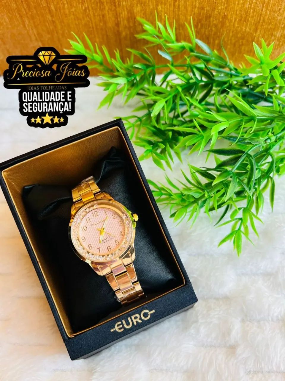 Relógio elegante feminino resistente a água pallyjane