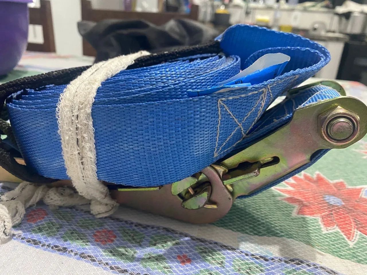 Slackline Azul Cinta 10mt Catraca + Alças + Bolsa