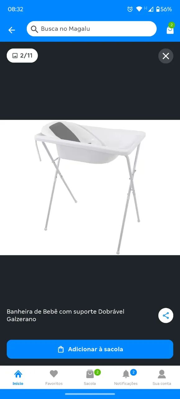 Banheira de bebê com suporte dobrável Galzerano 