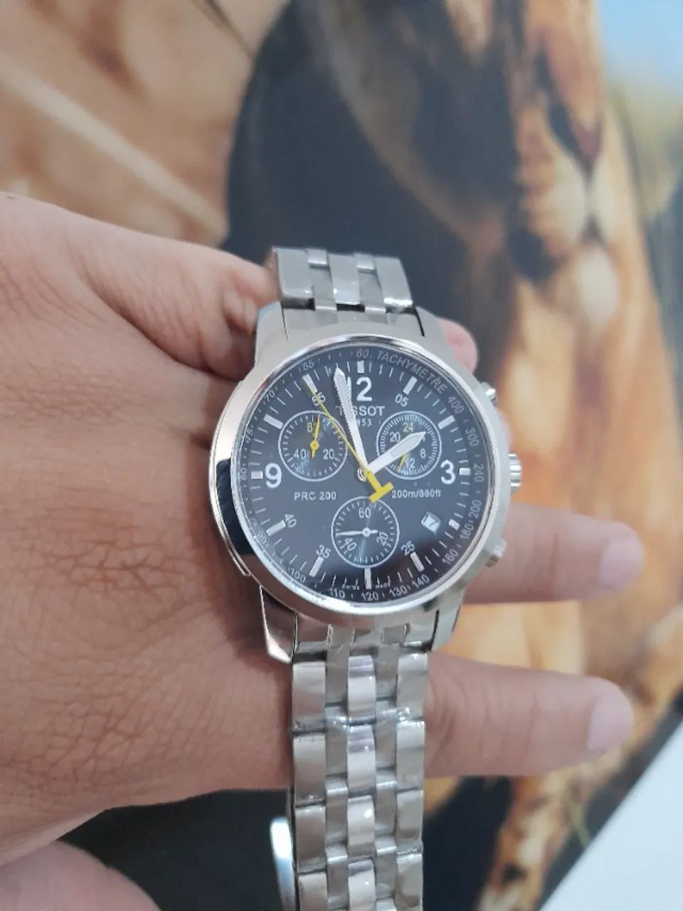 Relógio Tissot Prc 200 - Fundo Preto Multifuncional  - Foto 4