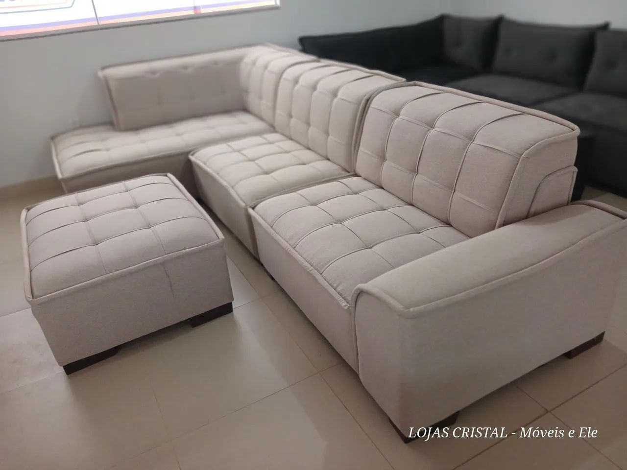 Sofá de Canto Modular Bege - Foto 2