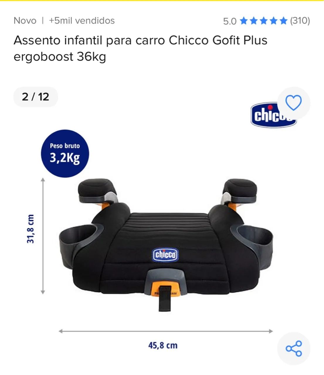 Cadeira para Auto Chicco GoFit Plus Ergoboost 36kg - Foto 4