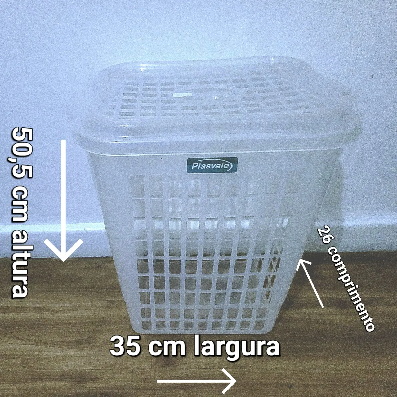 Cesto de Roupa Plástico com Tampa - Plasvale