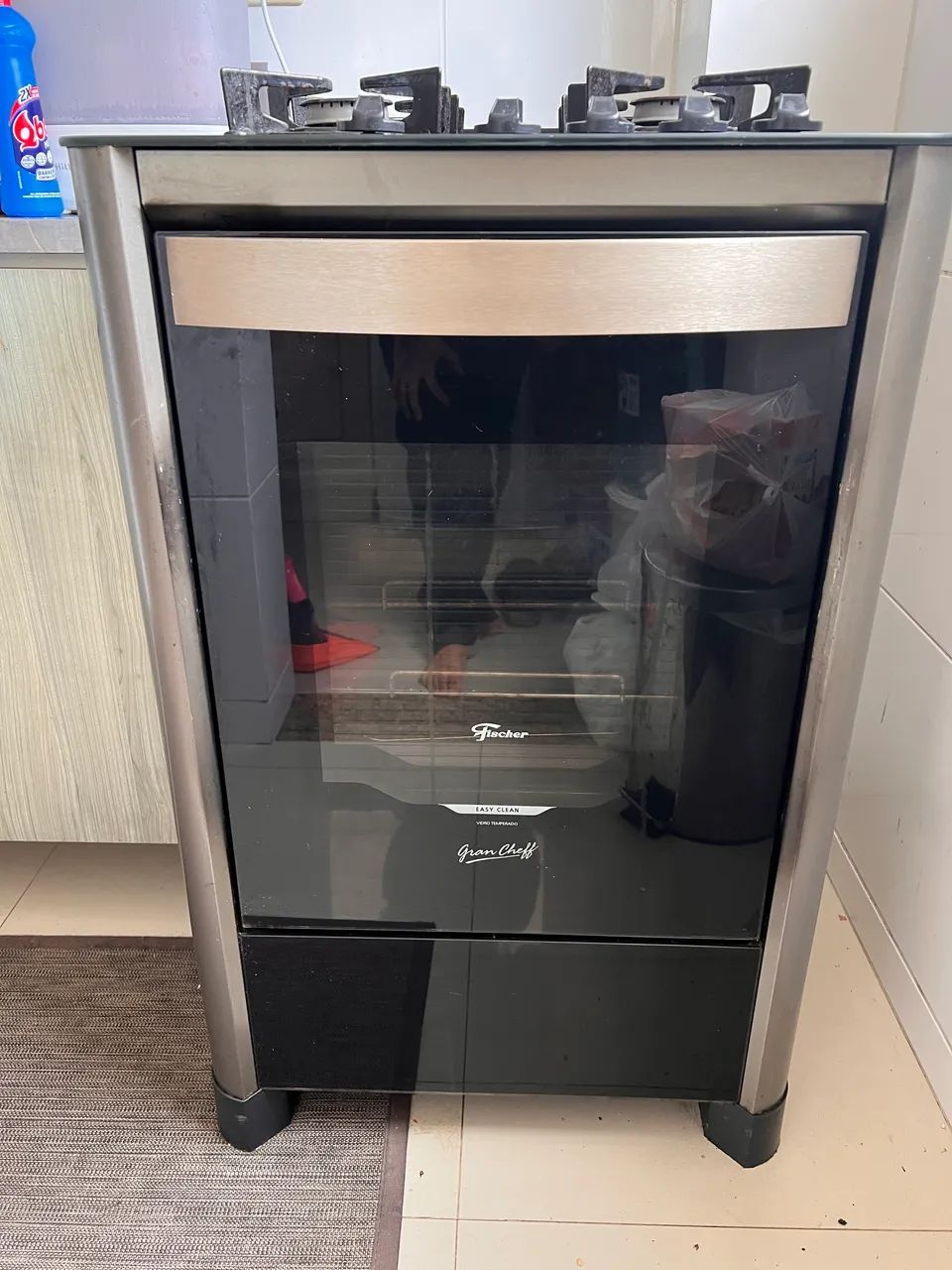 Fogão Fisher mesa de vidro 4 bocas Gran Cheff