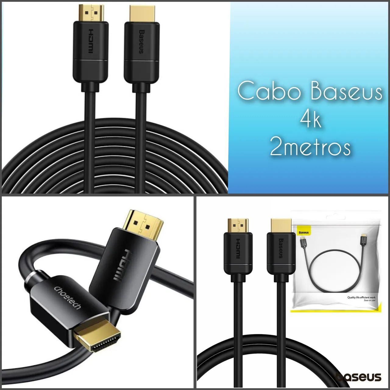 Cabo Baseus HDMI 4k 2 metros 