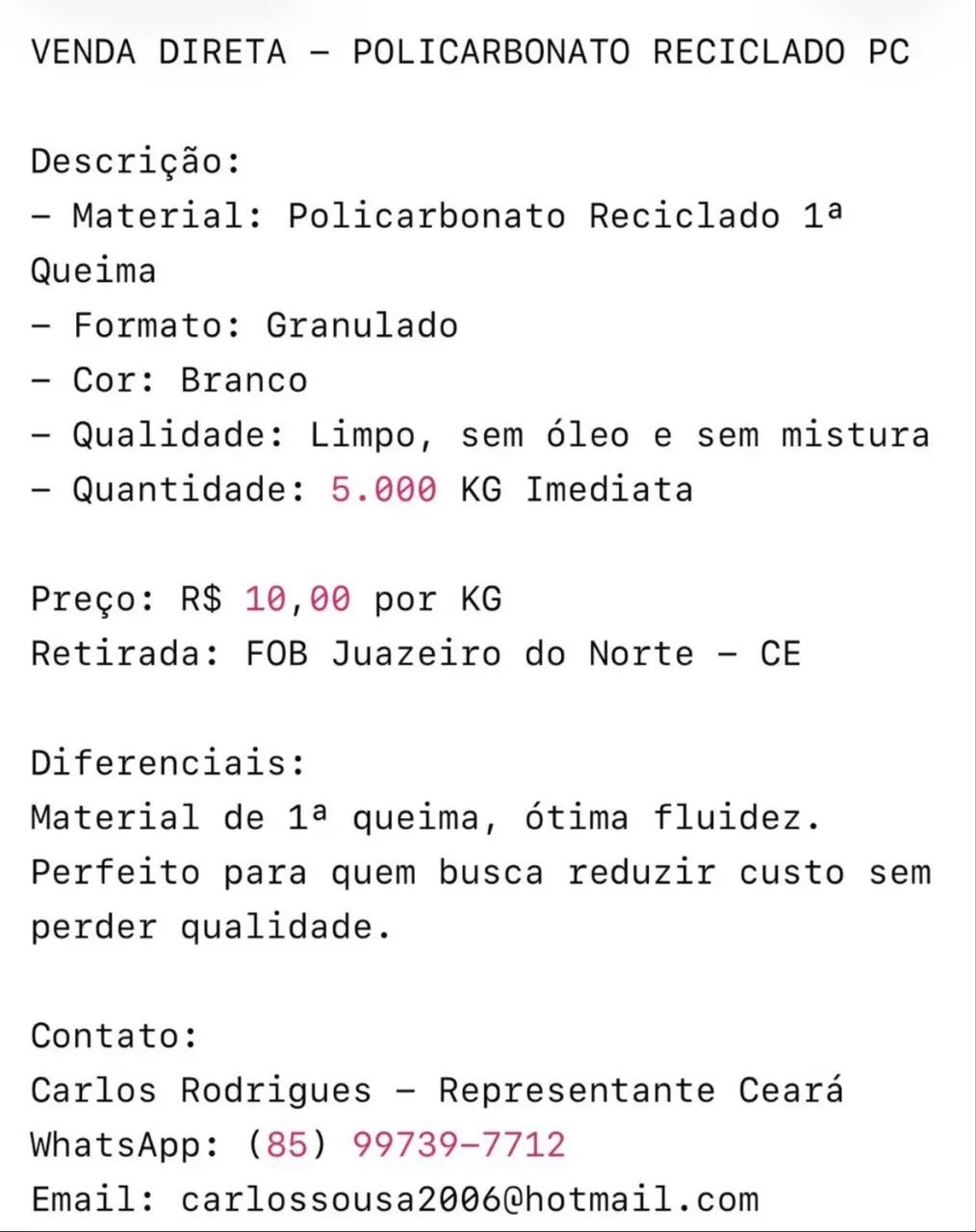 Policarbonato reciclado
