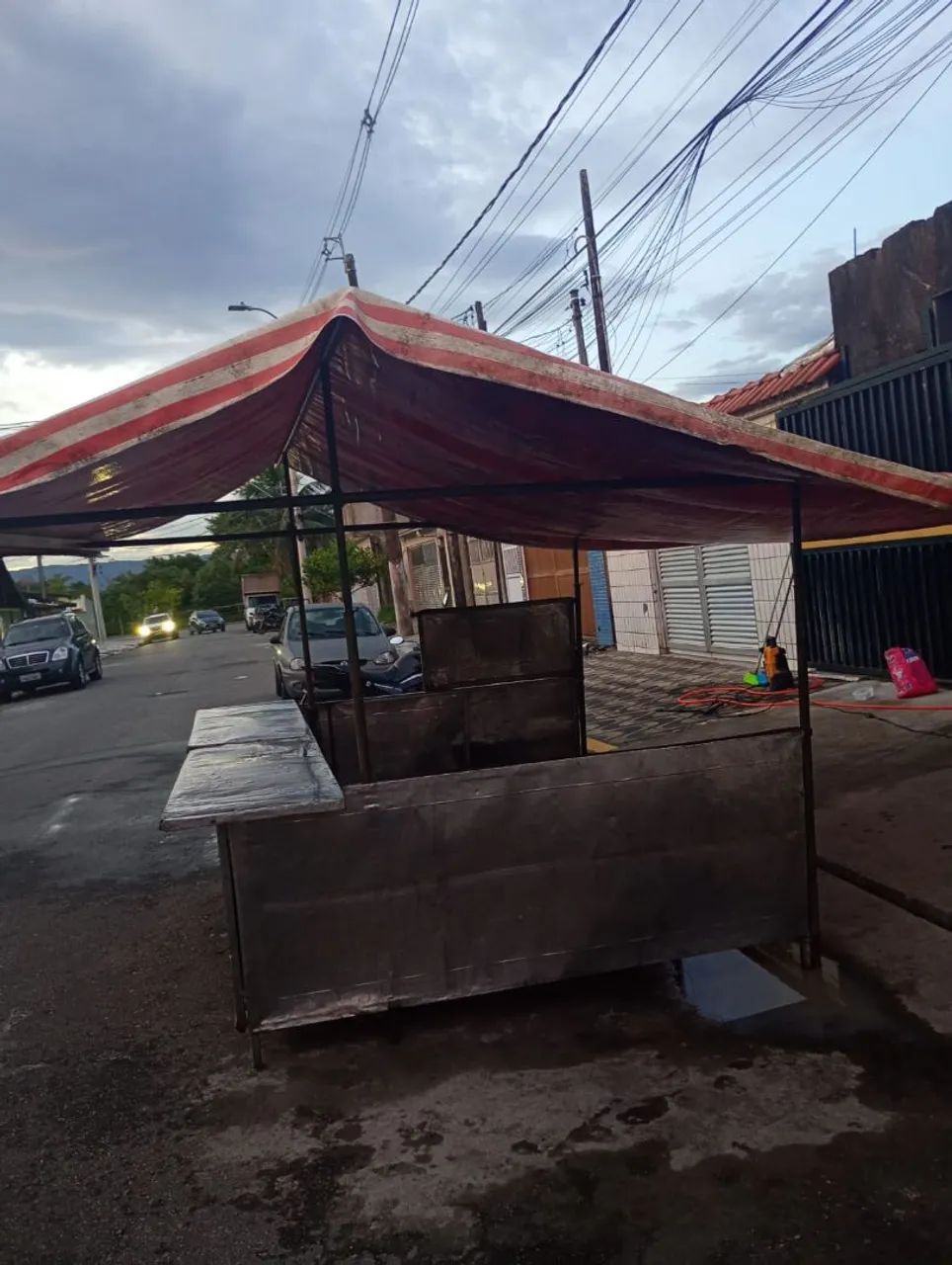 Barraca de feira, aço inox inoxidável, com lona e ferros - Foto 4