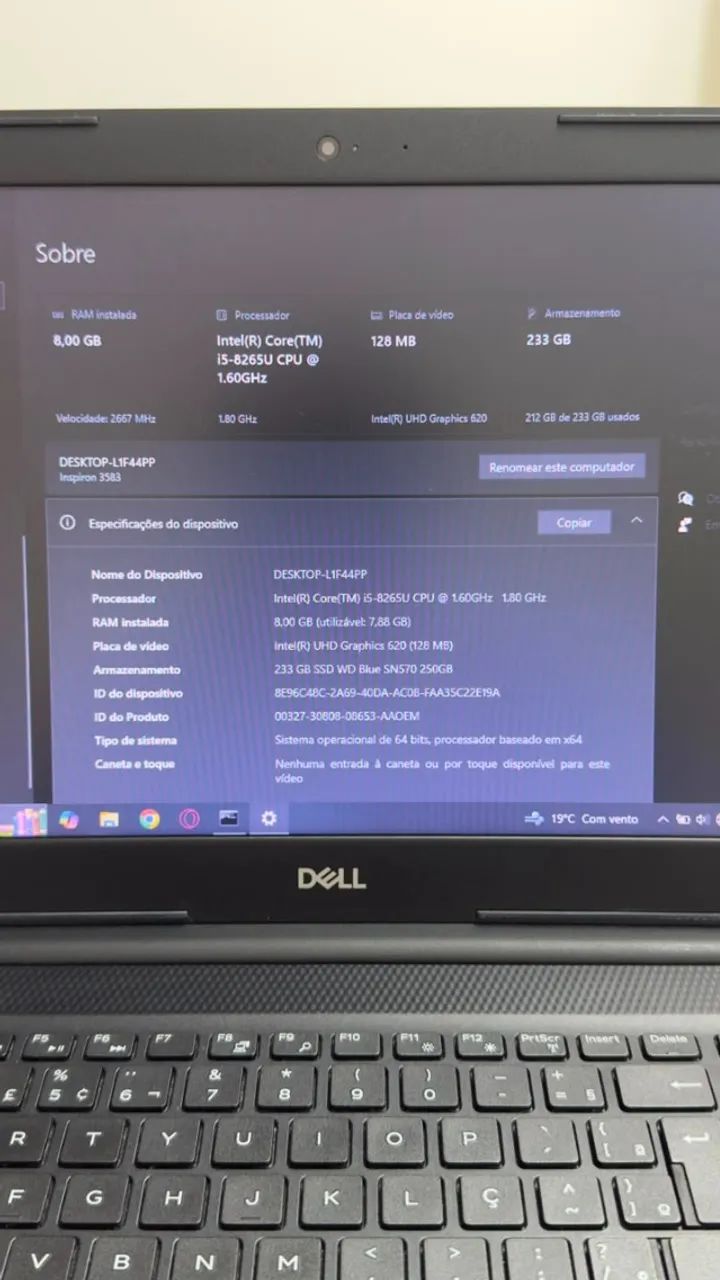 Notebook Dell Inspiron 3593 I5 8GB 