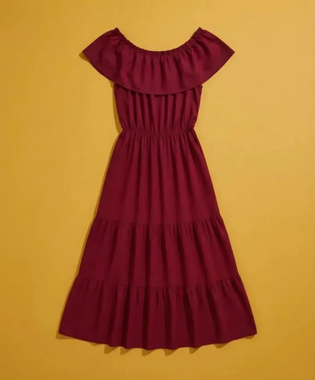 Vestido Marsala Longo. Tamanho Gg  - Foto 4